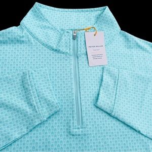 Peter Millar Crown Sport Perth Piña Skullada Quarter Zip Pullover $135 NWT